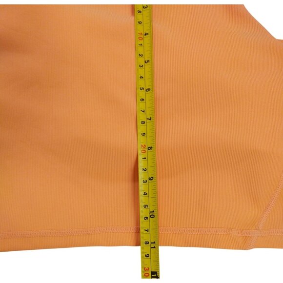 Wilo Womens Orange Ribbed Crop Tank Top Double Strap Stretch Size S NWOT. - Picture 7 of 7